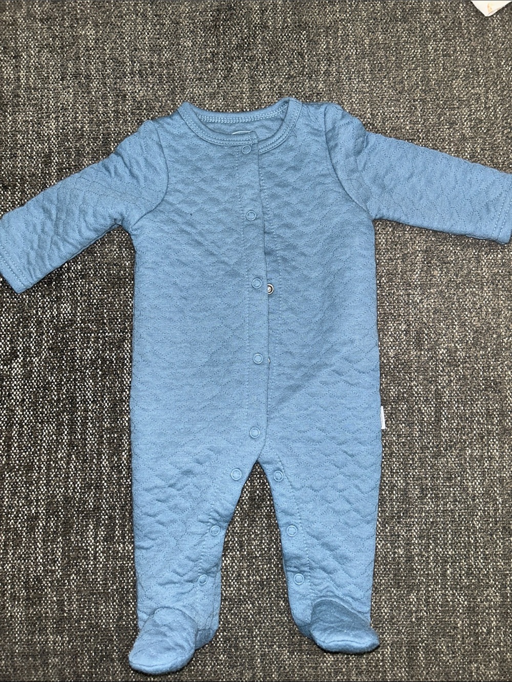 Graco Baby Quilted Blue Footed One-Piece Snap